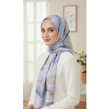 Aliva Scarf Pamuk Ipek Çizgi Desenli Şal