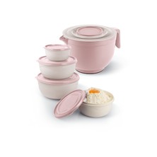 Özbience Pratik Karıştırma Kabı ve Mikser Kase Seti, Şık Pudra Renk