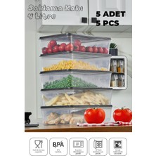 Özbience Pratik ve Güvenli Saklama Kabı Seti 5'li, Gri, Mikrodalga ve Derin Dondurucu Uyumu