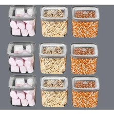 Özbience 9 Adet 700ML Vakumlu Saklama Kabı Seti, Pratik ve Şık Mutfak Çözümü