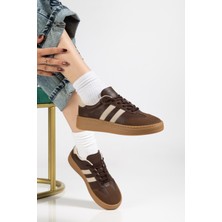 Tonny Black Kadın Kahve Bej Kadın Rahat Kalıp Yumuşak Deri Sneaker