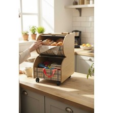 Özbience Iki Katlı Sürgülü Ahşap Sebzelik, Pratik ve Şık Saklama Çözümü