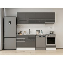 Alvinka 230X210 cm Hg_j Mutfak Dolabı Antrasit - Mdf