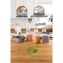 Özbience 1900ML 4'lü Sızdırmaz Çift Contalı Geniş Saklama Kabı Seti