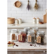 Özbience 3’lü Kare Kavanoz Seti, 300 Ml, Vakumlu, Kilitli, Cam Saklama Kabı