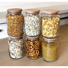 Özbience 12'li Vakum Kapaklı Cam Kavanozlar, 900 Ml, Saklama ve Organize Etme Seti