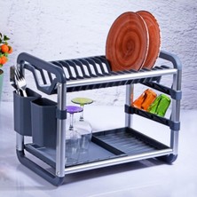 Özbience 2 Katlı Alüminyum Tabaklık, Şık ve Dayanıklı, Mutfak Düzeni Için Ideal