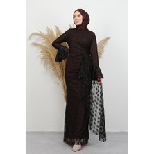 Gülistan Tül Elbise Acı Kahve