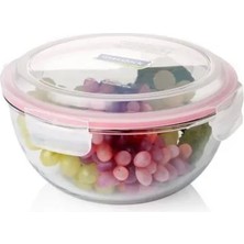 Özbience Şeffaf Yuvarlak Cam Saklama Kabı 1000 Ml, Pratik ve Şık Tasarım