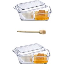 Özbience 2'li Frigo Saklama Kabı Seti ve Ahşap Bal Kaşığı, Pratik ve Şık Kullanım