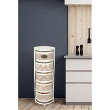 Özbience Yana Açılabilir Metal Sebzelik, 5 Bölmeli, Şık ve Pratik Depolama Çözümü