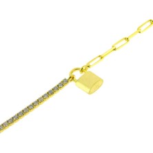 Shemora 925 Ayar Gümüş Kilit Detaylı Halhal