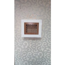 Özbience Motem Saklama Kutusu, Kapaklı, Motifli, Ceviz Renk, 33X38X12 cm