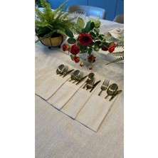 Özbience Simli Ekru Kaşıklık Seti, Şık ve Zarif Mutfak Aksesuarı