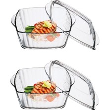 Özbience 2'li Kare Kapaklı Borcam Tencere Seti, 4 Parça, Dayanıklı ve Şık Tasarım