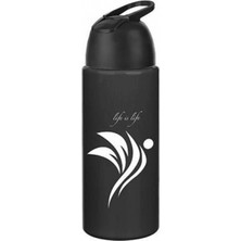 Kilitlenebilen Matara Güvenlikli Suluk Sporcu Matarası Spor Su Şişesi Içecek Şişesi Siyah 700ML