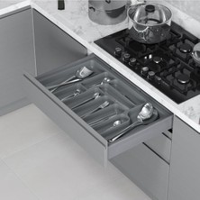 Özbience Gri Renk Çekmece Içi Plastik Kaşıklık 74X49 Cm, Düzenli Saklama Için Ideal