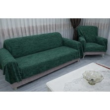 Mandaş Tekstil Mandaş Şönil Dokuma Koltuk Örtüsü Maxi Takım 3+3+1+1 K Yeşil