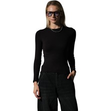 Domoda Örme Soft Touch Premium Bisiklet Yaka Uzun Kol Bluz @sorbe