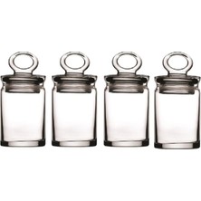 Özbience Mini Cam Kavanoz Seti, Vakum Kapaklı, 4’lü, 240 Cc, Sağlam ve Şık Tasarım