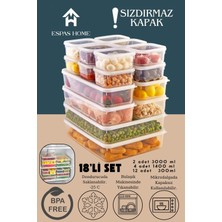 Özbience 18'li Çok Amaçlı Saklama Kabı Seti, Mikrodalga ve Buzdolabı Dostu