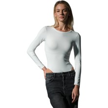 Domoda Örme Soft Premium Touch Bisiklet Yaka Uzun Kol Çıtçıtlı Bluz Body @baltimore