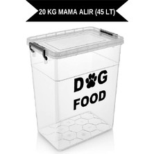 Özbience Şeffaf Köpek Maması Saklama Kabı, 20 Kg'lık, Büyük Boy, Bpa Içermeyen