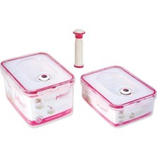 Özbience Vakumlu Saklama Kabı Seti 1.1 & 1.9 Lt, Pompa ile Güvenli Saklama