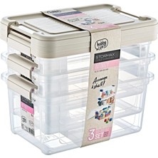 Özbience Pratik ve Şık 3’lü Saklama Kabı Seti, Gıda Güvenli, Çok Amaçlı Kullanım