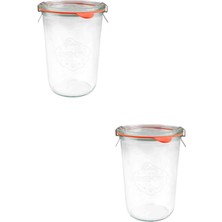 Özbience 2'li Cam Kavanoz Saklama Kabı, 850 Ml, Şık ve Pratik Kullanım