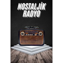 Eskitme Nostalji Tasarımlı Bluetoothlu Nostalji Radyo Ahşap Nostaljik Görünümlü