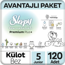Sleepy Bio Natural Premium Plus Avantajlı Paket Külot Bez 5 Numara Junior 120 Adet
