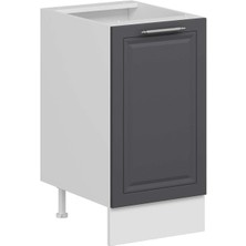 Alvinka Mutfak Modül Mbr_c Alt 1K1R 45CM Dolap Beyaz Antrasit Suntalam