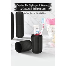 Depa Siyah Seyahat Tipi Diş Fırçası & Aksesuar Kutusu & Çok Amaçlı Saklama Kabı