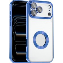 iPhone 17 Pro Max Kılıf Kamera Korumalı Logo Gösteren Zore Omega Kapak - Mavi