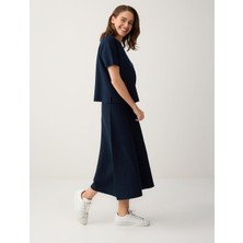 Jimmy Key Lacivert Rahat Kesim Normal Bel Triko Etek