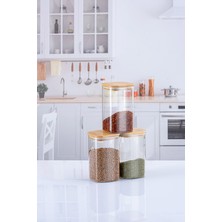 Özbience 3'lü 500 ml Kare Bambu Baharat Seti, Şık ve Kullanışlı Tasarım