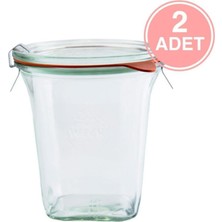 Özbience Kare Cam Saklama Kavanozu 545 Ml, 2 Adet, Şık ve Kullanışlı Mutfak Ürünü