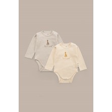 Little Gusto Sophie la girafe 2'li Uzun Kollu Organik Pamuk Zıbın