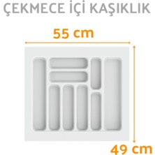 Özbience 55/49 cm Çekmece Içi Kasıklık, Beyaz, 49/40 cm Ayarlanabilir, Şık ve Fonksiyonel