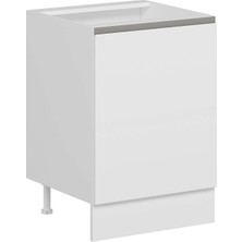 Alvinka Mutfak Modül Hg_j Alt 1K1R 60CM Dolap Beyaz Beyaz Suntalam