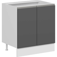 Alvinka Mutfak Modül Hg_j Alt 2K1R 80CM Dolap Beyaz Antrasit Suntalam