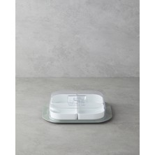 Özbience Yeşil 4 Bölmeli Plastik Kahvaltılık, 26X23 Cm, Pratik ve Şık Tasarım