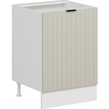 Alvinka Mutfak Modül Mbr_b Alt 1K1R 60CM Dolap Beyaz Kumtaşı Suntalam