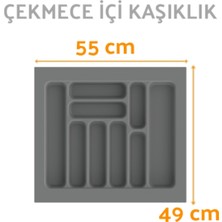 Özbience Gri Çekmece Için Çok Amaçlı Kaşıklık ve Kepçelik Düzenleyici 55X49 cm
