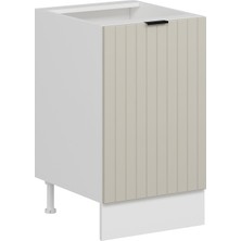 Alvinka Mutfak Modül Mbr_b Alt 1K1R 50CM Dolap Beyaz Kumtaşı Suntalam