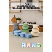 Depa Kare 12 Parça Vakumlu Sızdırmaz Hava Almaz Saklama Kabı Seti Karışık 4X(1800/1100/600 Ml)