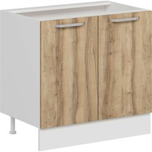 Alvinka Mutfak Modül Duz Alt 2K1R 90CM Dolap Beyaz Dore Suntalam