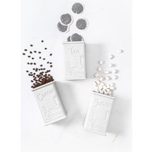 Depa Akrilik Beyaz Şeker Kahve Çay Kavanozu 500 ml (Vakum Kapak )