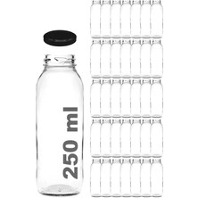 Özbience 250 ml Şeffaf Meyve Suyu Şişesi, Metal Kapak, 35 Adet
